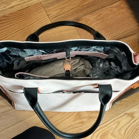 Ted Baker Crosshatch Leyah Shopper Tote bag Pink & Black - Picture 11 of 17